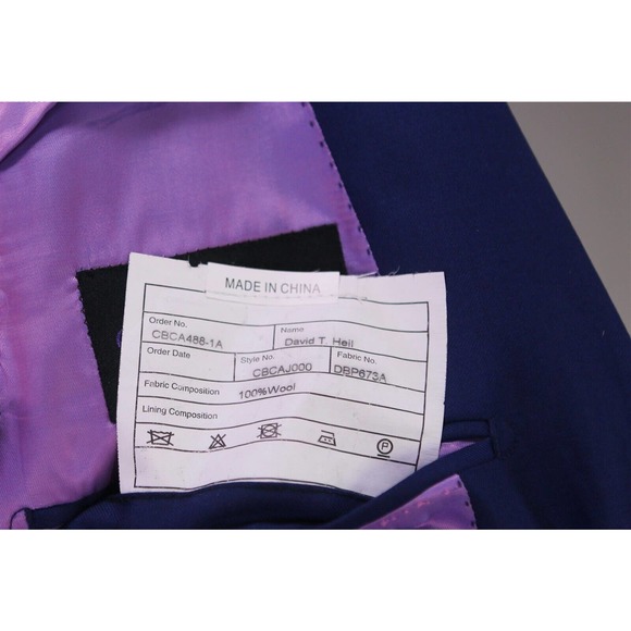 Custom Made! Bespoke Solid Dark Royal Blue 2-Btn Slim Fit Ticket Pkt Blazer 34S - Picture 10 of 10